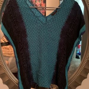 Guess Light Blue&Dark Blue Snakeskin Pattern Blouse